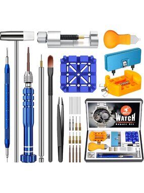 Watch Repair Kit for Battery Replacement, Link Removal & Cleaning Tools Set